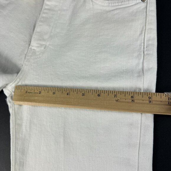 Letter To Juliet Jeans Women's 27 Sicily Flare Crop Mid Rise Optic White Denim - Picture 14 of 16